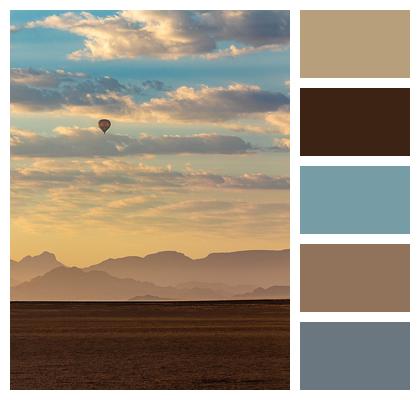 Africa Hot Air Balloon Desert Image